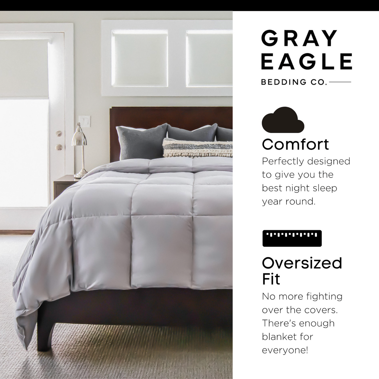 Super King Oversized Comforter in Silver Sconce